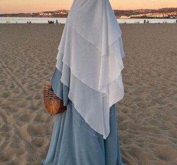 White 3 Layer Hijab