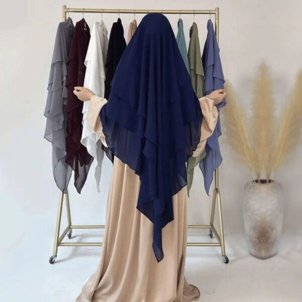 Blue 3 Layer hijab - Image 2